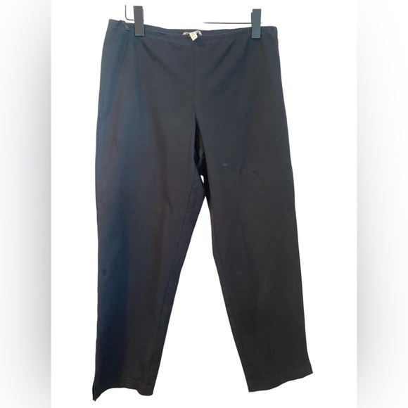 Eileen Fisher Pants - Eileen Fisher Pants Womens Medium Black Straight Tapered Organic Cotton Stretch